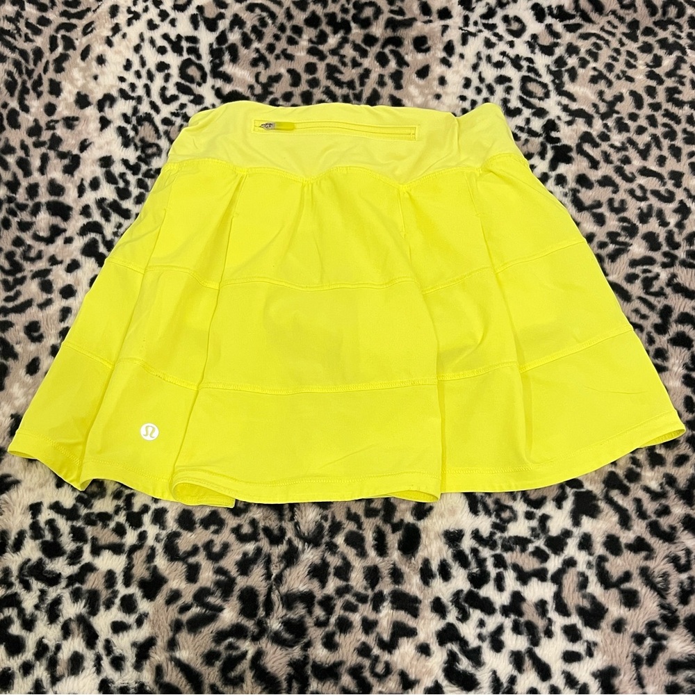 Lululemon Pace Rival Skirt Size 2 Neon Yellow Long